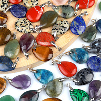 Bohème 18*25mm Cristal Agate Goutte Pierre Boucle Couleur Pierre Collier Matériel Cristal Transparent.