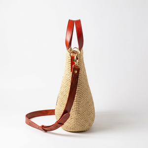 Sac à main de luxe en raphia avec bandoulière réglable pour femme, usage quotidien, doublure en polyester, fermeture éclair, motif à pois - Product Image 3