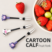 Vente en gros de fourchettes à fruits modernes en acier inoxydable et ABS, pics à dessert, fourchettes à collation, pour la rentrée scolaire, boîte à bento, vaisselle de cuisine