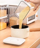 Organisateur de réfrigérateur de garde-manger de cuisine à verrouillage facile Ensemble de bocaux en plastique transparent empilables Couvercle hermétique Récipient de stockage des aliments