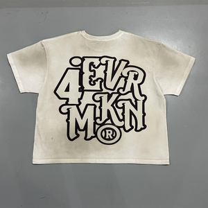 Camiseta Corta de Verano Estilo <span class=keywords><strong>Vintage</strong></span> para Hombre, con Estampado de Grafiti, Manga Corta, Cuello Redondo, Algodón, Estilo Casual Urbano - Product Image 2