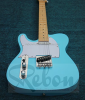 Weifang Rebon 6 String Left Hand Surf Blue TL Electric Guitar