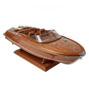 Modelo de Barco RIVA RAMA 44 de Madera de Acacia Vietnamita con Acabado Natural, Estilo Náutico, Técnica Pintada, Ideal para Regalos Empresariales - Product Image 1