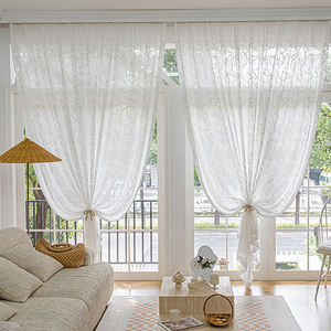 Tende Versatili Bianche con Motivo Jacquard ad Alta Trasparenza Personalizzabili Eleganti e Lussuose Decorazione Casa Moderna Tende con Texture - Product Image 1