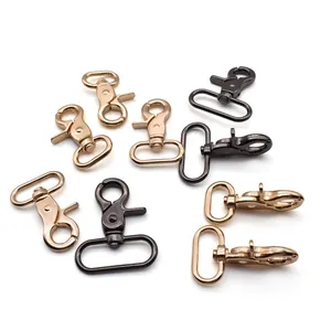 Guangzhou manufacturer luggage accessories rotating snap hanging clip zinc alloy 24k gold snap hook for wallet chain