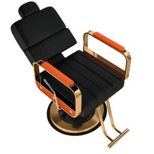 Sillón de Peluquería de Alta Gama, Negro y Dorado, Moderno y Resistente, Muebles de Salón - Product Image 3