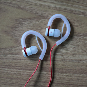 Sports Silicone Ear Hooks For 2.5mm-4.0mm Flat Cable Headphones With Red Wire And Clear Black White Options - Product Image 4