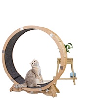 Roue de chat en bois Grande roue d'exercice de chat en bois avec conception améliorée roue de chat en bois pour autre animal de compagnie