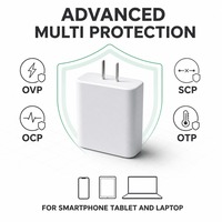 Cargador Rápido Tipo C de 45W con Protección PD 3.0 y OVP para Teléfono Móvil, Tableta, Portátil, Enchufe de Pared, Fuente de Alimentación Eléctrica