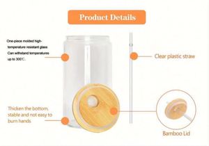 Bouteille à Boire Personnalisée en Forme de Canette 16 Oz avec Logo – Vaisselle par Sublimation 12, 16, 20, 25 Oz – Verre à Bière, Bouteille d'Eau, Tasse avec Couvercle - Product Image 3