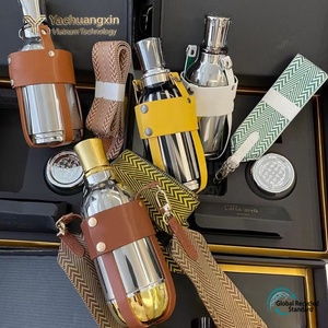 Funda para vaso de cuero PU estilo estrella con tejido diagonal, funda para vaso aislante de acero inoxidable, funda para vaso de agua desmontable para exteriores - Product Image 3