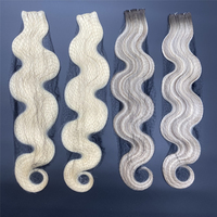 Extensions de cheveux humains russes vierges à 100 %, teints, double épaisseur, blonds, lisses et ondulés