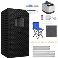 Tente de sauna vapeur portable pour 1 personne, pliable, sauna intérieur à domicile avec générateur de vapeur, chaise, télécommande, spa vapeur personnel