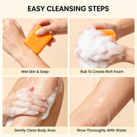 Savon désodorisant au kaki, extrait naturel de kaki, savon nettoyant doux pour le corps, élimine les odeurs corporelles, savon de bain longue durée à l'effet rafraîchissant