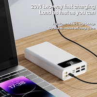 Batterie externe haute capacité 30000mAh Li-Polymère, charge rapide 22.5W, quatre ports USB, Micro USB, station d'alimentation portable, écran LCD, utilisation universelle
