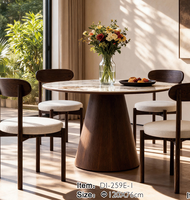 Table à manger moderne en bois de 120 cm avec construction en MDF durable, couleur noyer riche, décoration contemporaine pour salle à manger