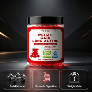Gummies de prise de poids longue durée pour adultes 100 % naturelles sans OGM Complément alimentaire pour développer les muscles et favoriser la digestion Testées en laboratoire Non - Product Image 3