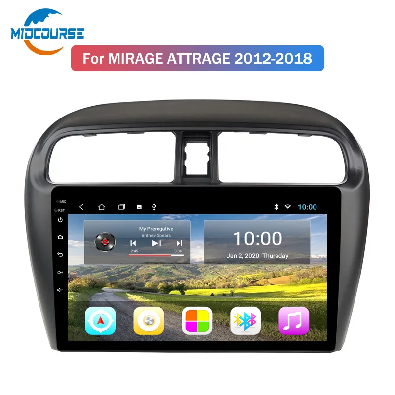 2G RAM 9 inç Android 10 için araba Gps navigasyon Mitsubishi mirage attrage 2012-2018 dahili radyo Video Bt Wifi(25688c24)