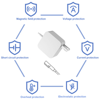 Adaptateur Secteur Chargeur pour Ordinateur Portable 60W 16.5V 3.65A, Embout en L, Protection OTP Électrique pour MacBook Pro 13 Modèles A1435 A1465 A1425
