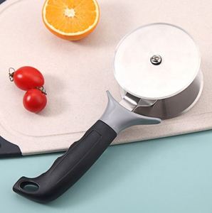 Stainless Steel Dual <b>Wheel</b> Pizza Cutter Roller Knife Foldable Non-Slip Design Sustainable Kitchen Tool Box for Salad Vegetable - Product Image 2