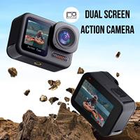 Caméra d'action 4K 60FPS pour vlog, double écran, objectif CMOS, étanche pour la plongée avec écran tactile 2,0'' grand angle 150° °   pour le sport