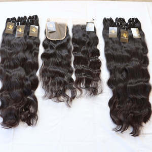 Vente en gros de paquets de cheveux vierges indiens, paquets de cheveux humains à vagues profondes, paquets de cheveux brésiliens bruts droits bouclés - Product Image 4