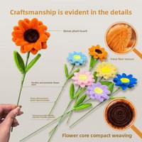Bouquet de mariage tressé à la main en forme de rose, tournesol et tulipe, accessoires de mariage faits à la main, cadeau unique, vente en gros