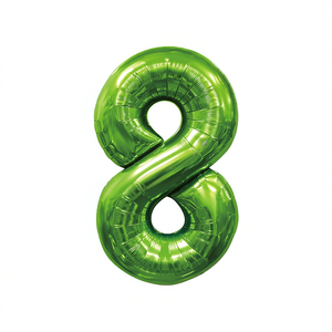 Globo de Número Verde Metalizado de 100cm para Decoración de Fiestas de Cumpleaños Infantiles - Product Image 1