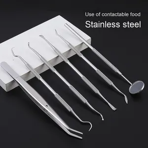 Kit d'outils dentaires pour l'élimination des taches dentaires Outils Détartreur dentaire en acier inoxydable <span class=keywords><strong>Ensemble</strong></span> de détartreurs pour tartre et calcul - Product Image 5