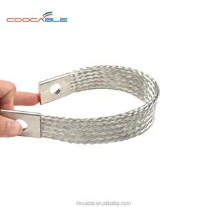 CMP flexible tinned flat copper braid earth strap with copper terminal