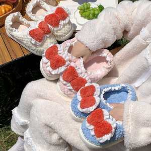 Mignonnes pantoufles d'intérieur pour femmes, en peluche moelleuse avec semelle épaisse antidérapante et bout ouvert, idéales pour l'été et l'automne - Product Image 4