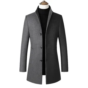 Autumn Winter Men's Windbreaker Coat Slim Fit Business Casual Long Trench Coat Man Spring Outerwear