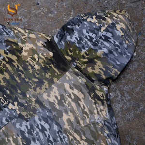 Custom Camouflage Zipper <b>Jackets</b> Manufacturer Streetwear Camo Cotton Zip up Boxy Fit Cropped Waffle Knitted Hoodies for Men - Product Image 3