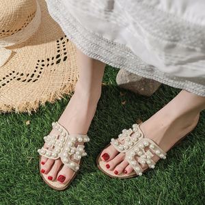 Tassel Beach Casual slippers Women French Clip Toe Flat <b>Block</b> Heel Comfortable Outdoor Summer Walking Slides - Product Image 6