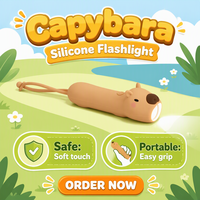 Mini Veilleuse Personnalisable en Forme de Capybara, Lampe Torche LED Mignonne pour Enfants, Cadeau USB