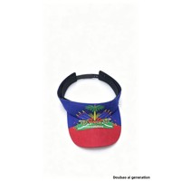 Casquette décontractée unisexe tendance en polyester 100 % avec impression numérique du drapeau d'Haïti, idéale pour l'été et ajustable