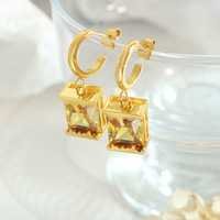 Pendientes de Acero Inoxidable 316L con Diseño de Lámpara de Aceite, Personalizados, con Baño de Oro PVD de 18k, Joyería de Moda para el Día a Día