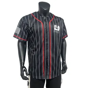 Wholesale Oem Sublimation Plain Blank Vintage Sublimation Black Baseball Jersey