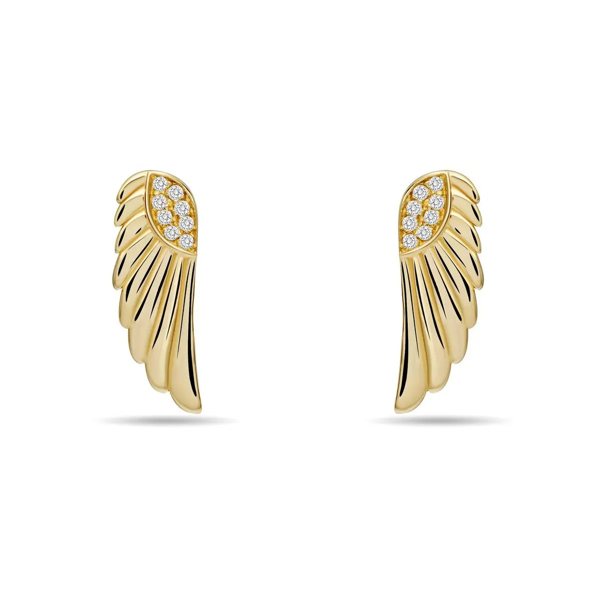 เครื่องประดับคุณภาพสูงPave CZ Angel Wing Studต่างหู