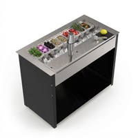 Peralatan Bar Modular Komersial 304 316 yang Dapat Disesuaikan, Rak Es 90L, Meja Bar Garnish, Grosir Bar Bubble Tea