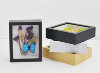 Bingkai Foto Shadow Box 3D Custom 2025 Warna Hitam Putih Walnut MDF Kayu Tebal 3CM 5CM Ukuran 8x8 16x16 Inci A3 A4 untuk Seni Dinding