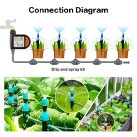Programmateur d'arrosage à piles avec capteur de pluie, dispositif d'arrosage automatique numérique LCD pour tuyau d'arrosage extérieur, résistant aux fuites et à la rouille
