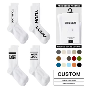 Free Design Personalized Unisex Customized Crew <b>Socks</b> Embroidered Jacquard Logo Cotton Custom <b>Socks</b> Manufacturer High Quality - Product Image 6