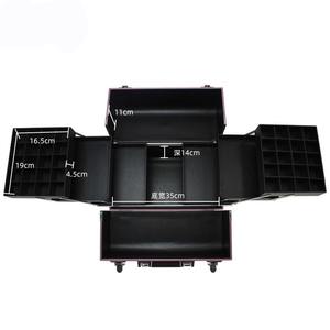 Valise de maquillage professionnelle Qihui 13 pouces, grande capacité, multifonctionnelle, avec serrure, pour usage domestique - Product Image 3