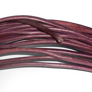 Hot Sale DIY Crafts High Quality Customizable 4mm <b>Leather</b> Cords Various Sizes Wholesale Price Jewelry Findings Components - Product Image 3