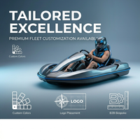 Kart électrique hors-bord sans taxes, bateau rapide hydrodynamique, siège baquet de course, gris métallisé, commande au volant, puissance maximale