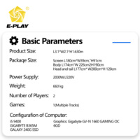 Eplay - Simulador de Conducción de Autos VR 9D con Diseño Único, Movimiento de 5 Ejes, 3 Pantallas, Juegos de Carreras, Productos de Entretenimiento Competitivo para Parques de Diversiones
