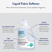 Pelembut Pakaian Cair The Clean People - Aroma Segar Vegan - Melembutkan & Menghilangkan Elektrostatik untuk Pakaian (50 Fl Oz)