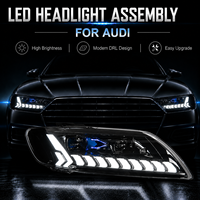 Phares LED BK pour Audi Q7 2006-2015 avec lentille de projecteur laser, feux de jour et clignotants séquentiels – Amélioration des phares