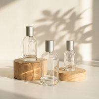 Vente flash - Flacon de parfum en verre cylindrique de 30 ml, 50 ml, 100 ml - Col de 15 mm - Fond épais - Flacon pulvérisateur en verre avec boîte personnalisée